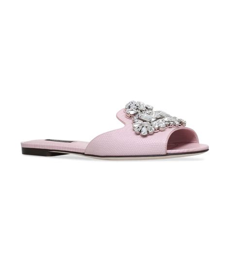 dolce gabbana slides pink|dolce and gabbana embellished slides.